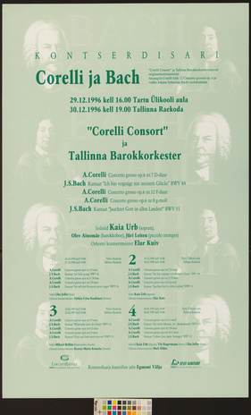 Corelli ja Bach : Corelli Consort ja Tallinna Barokkorkester 