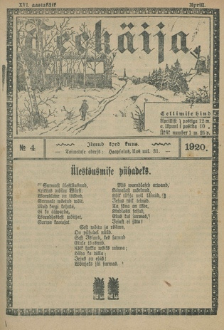 Teekäija : Eesti Baptisti Koguduse Ühenduse häälekandja ; 4 1920-04