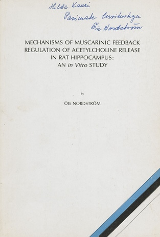 Mechanisms of muscarinic feedback regulation of acetylcholine release in rat hippocampus : an in vitro study : [dissertation] 