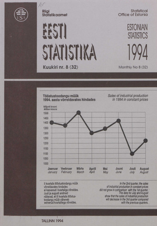 Eesti Statistika Kuukiri = Monthly Bulletin of Estonian Statistics ; 8(32) 1994-09