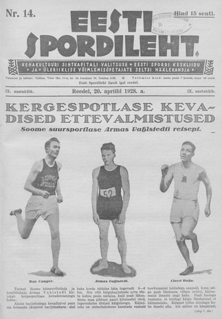 Eesti Spordileht ; 14 1928-04-20