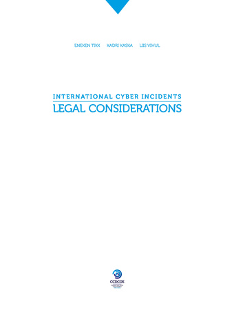 International cyber incidents : legal considerations 