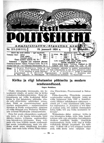 Eesti Politseileht ; 2-3 1924