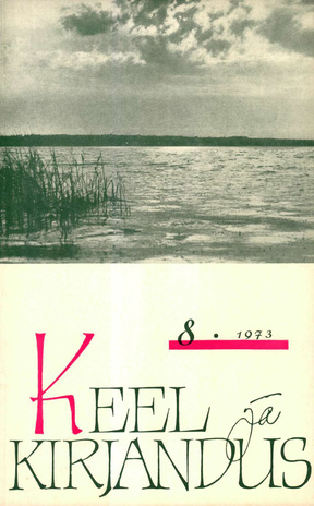 Keel ja Kirjandus ; 8 1973-08