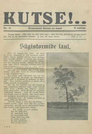 Kutse! : äratusleht linnas ja maal ; 18 1935-10-04
