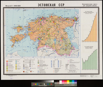 Эстонская ССР : экономическая карта для средней школы 