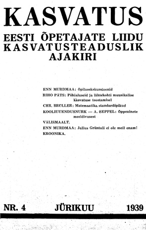 Kasvatus ; 4 1939-04
