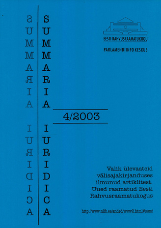 Summaria Iuridica ; 4 2003