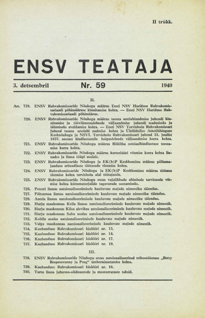 Eesti NSV Teataja ; 59 1940-12-03