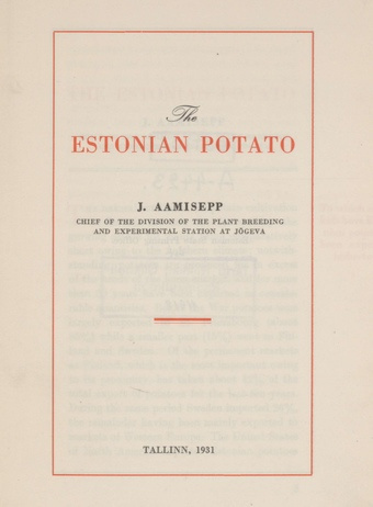 The Estonian potato