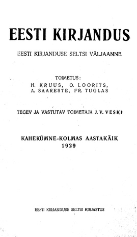 Eesti Kirjandus ; 2 1929