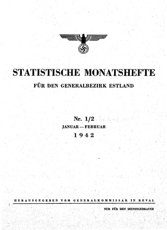 Eesti Statistika : kuukiri ; 1-2 1942-01/02