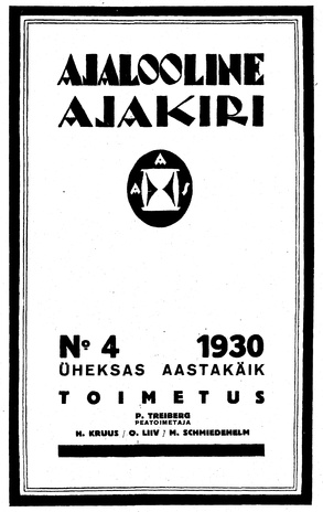 Ajalooline Ajakiri ; 4 1930