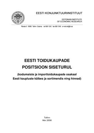 Eesti toidukaupade positsioon siseturul ; mai 2006