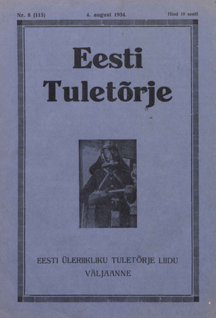 Eesti Tuletõrje : tuletõrje kuukiri ; 8 (115) 1934-08-04