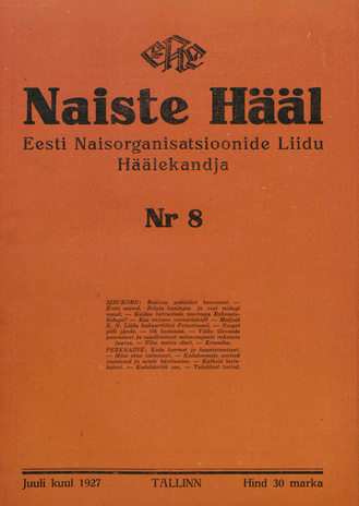 Naiste Hääl ; 8 1927-07