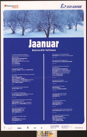 Jaanuar : kontserdid Tallinnas 