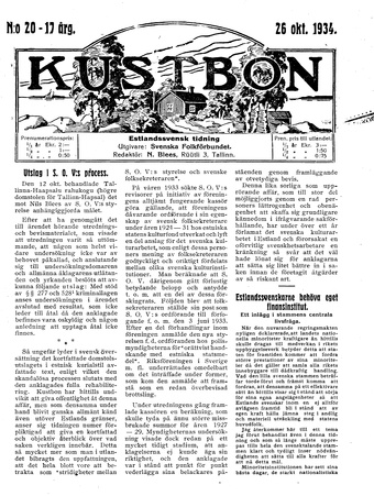 Kustbon ; 20 1934