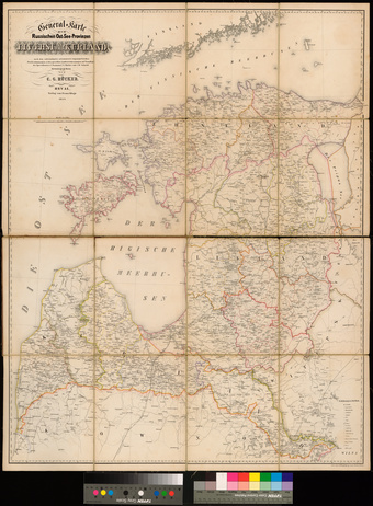 General-Karte der Russischen Ost-See-Provinzen Liv-, Ehst- und Kurland