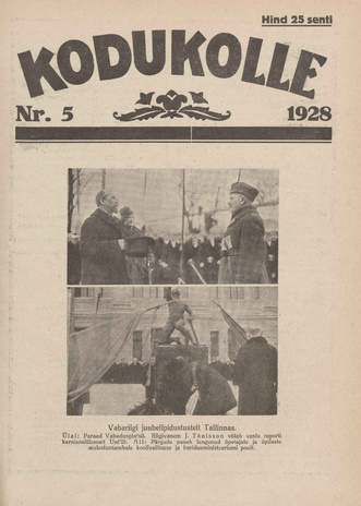 Kodukolle : perekonna ajakiri ; 5 1928-03-01