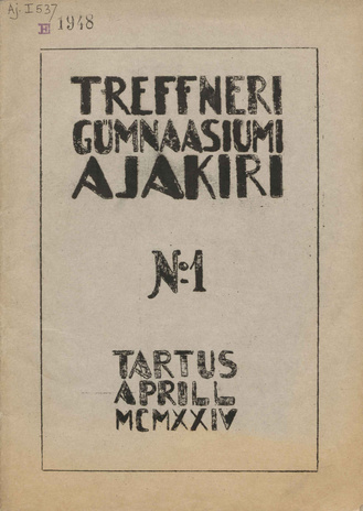 Treffneri Gümnaasiumi Ajakiri ; 1 1924-04