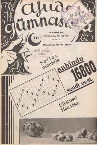 Ajude Gümnastika : ristsõnamõistatuste ajakiri ; 16 1935-04-18
