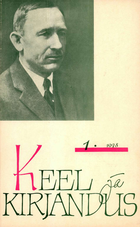Keel ja Kirjandus ; 1 1978-01