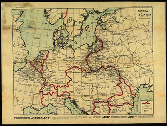 Europa kaart ühes täieliste sõjaplatsi kaartidega. Kaasas 70-veeruline kirjeldus: Võrdlevad teated kõikide maailma riikide üle