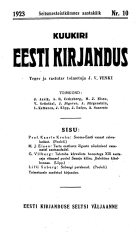 Eesti Kirjandus ; 10 1923