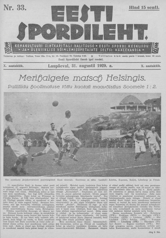 Eesti Spordileht ; 33 1929-08-31