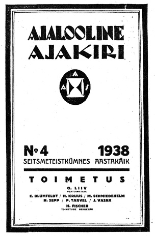 Ajalooline Ajakiri ; 4 1938