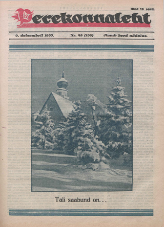 Perekonnaleht : mitmesuguse sisuga ajaviiteajakiri ; 49 (156) 1933-12-09