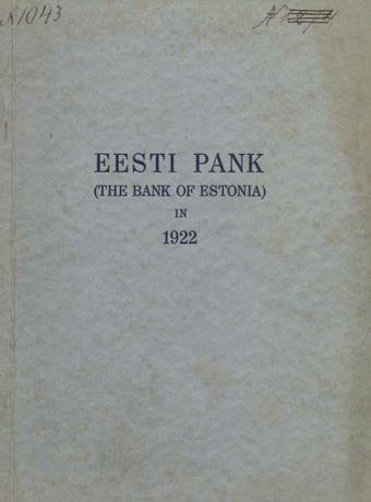 Eesti Pank (The Bank of Estonia) in 1922