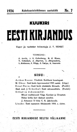 Eesti Kirjandus ; 7 1924