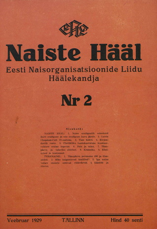 Naiste Hääl ; 2 1929-02