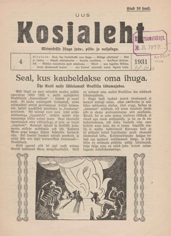Uus Kosjaleht ; 4 1931