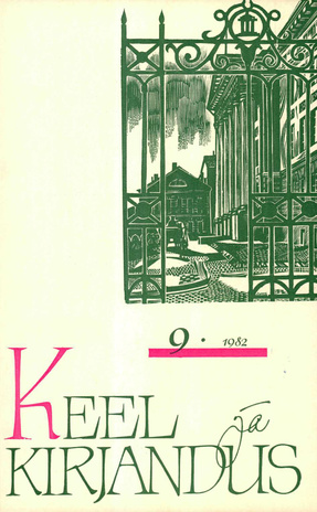 Keel ja Kirjandus ; 9 1982-09