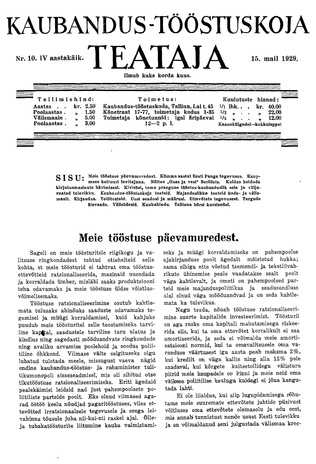 Kaubandus-tööstuskoja Teataja ; 10 1929-05-15
