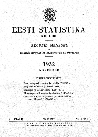 Eesti Statistika : kuukiri ; 132 (11) 1932-11