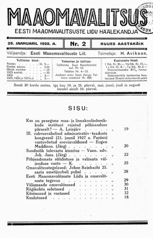 Maaomavalitsus ; 2 1928-01-25