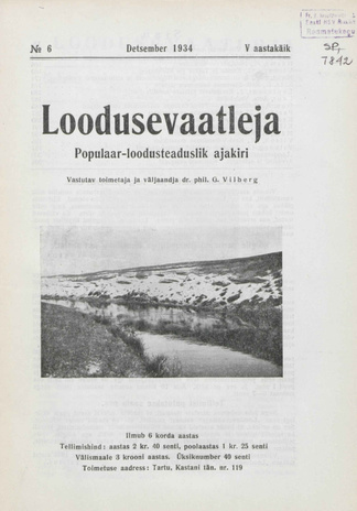 Loodusevaatleja : populaar-loodusteaduslik ajakiri ; 6 1934-12