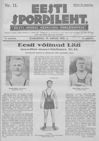 Eesti Spordileht ; 11 1925-03-18