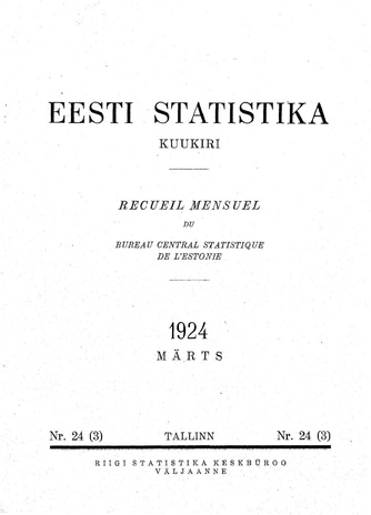 Eesti Statistika : kuukiri ; 24 (3) 1924-03