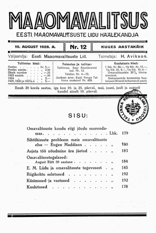 Maaomavalitsus ; 12 1928-08-10