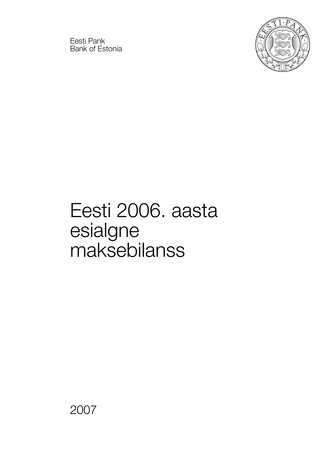 Eesti 2006. aasta esialgne maksebilanss