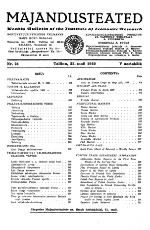 Majandusteated ; 21 1939-05-23