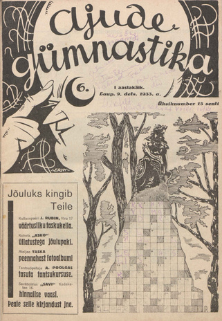 Ajude Gümnastika : ristsõnamõistatuste ajakiri ; 6 1933-12-09