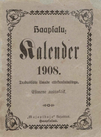 Haapsalu kalender 1908 ; [1907]