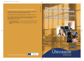 Ettevõtete korrektse juhtimise kindlustamine: ELi äriühinguõiguse ja ettevõtete üldjuhtimise alane poliitika: ülevaade ühisturust