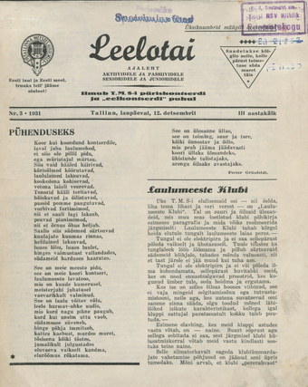 Leelotai ; 3 1931-12-12
